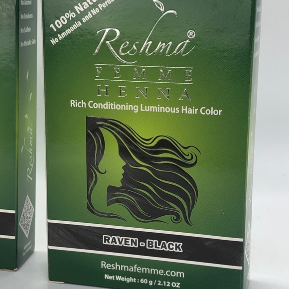 2 Packs of 100% Natural Reshma Femma Henna Rich Conditioning RAVEN-BLACK  2.12. - Picture 3 of 14